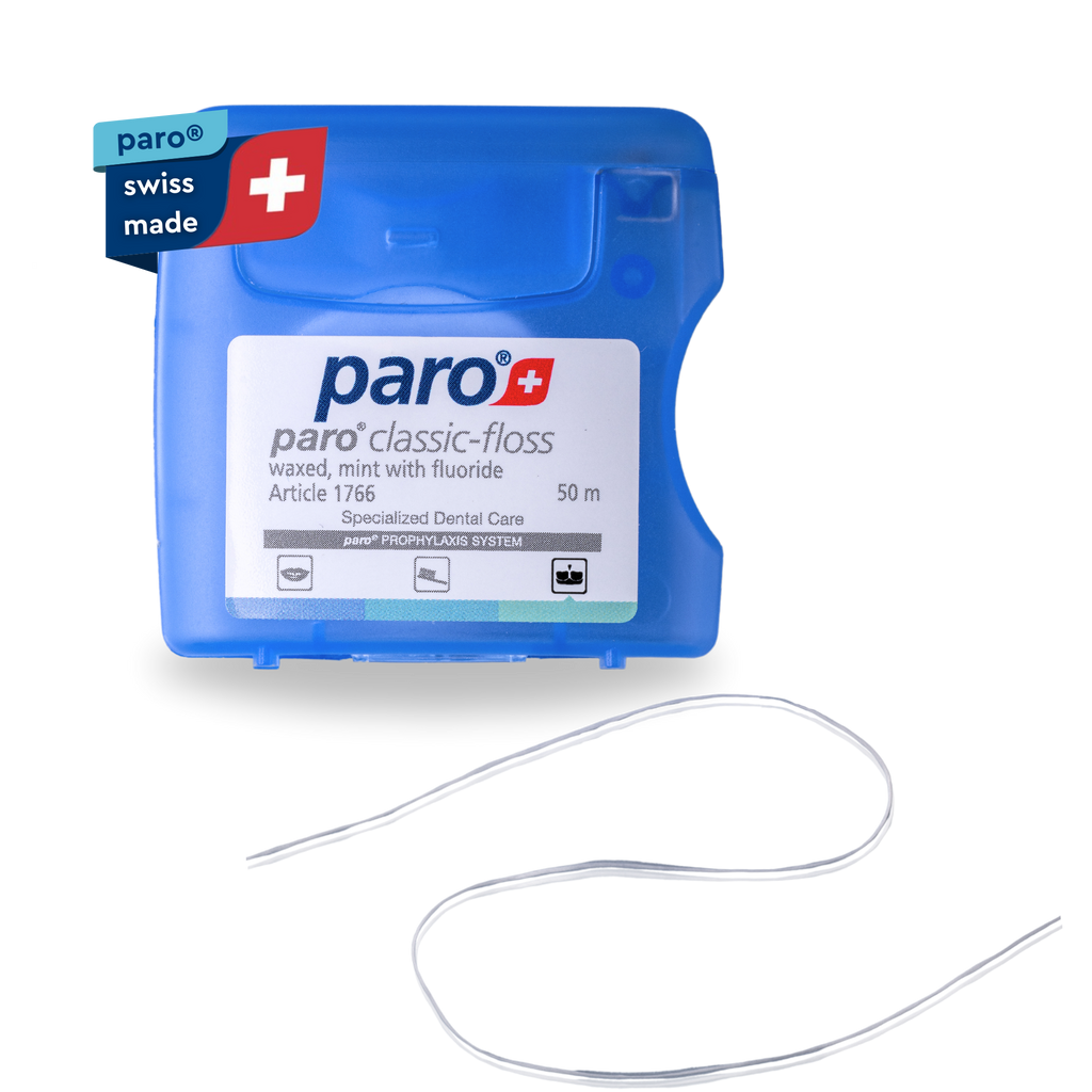 Hilo dental - paro classic-floss, encerado y fluorado, 50 metros
