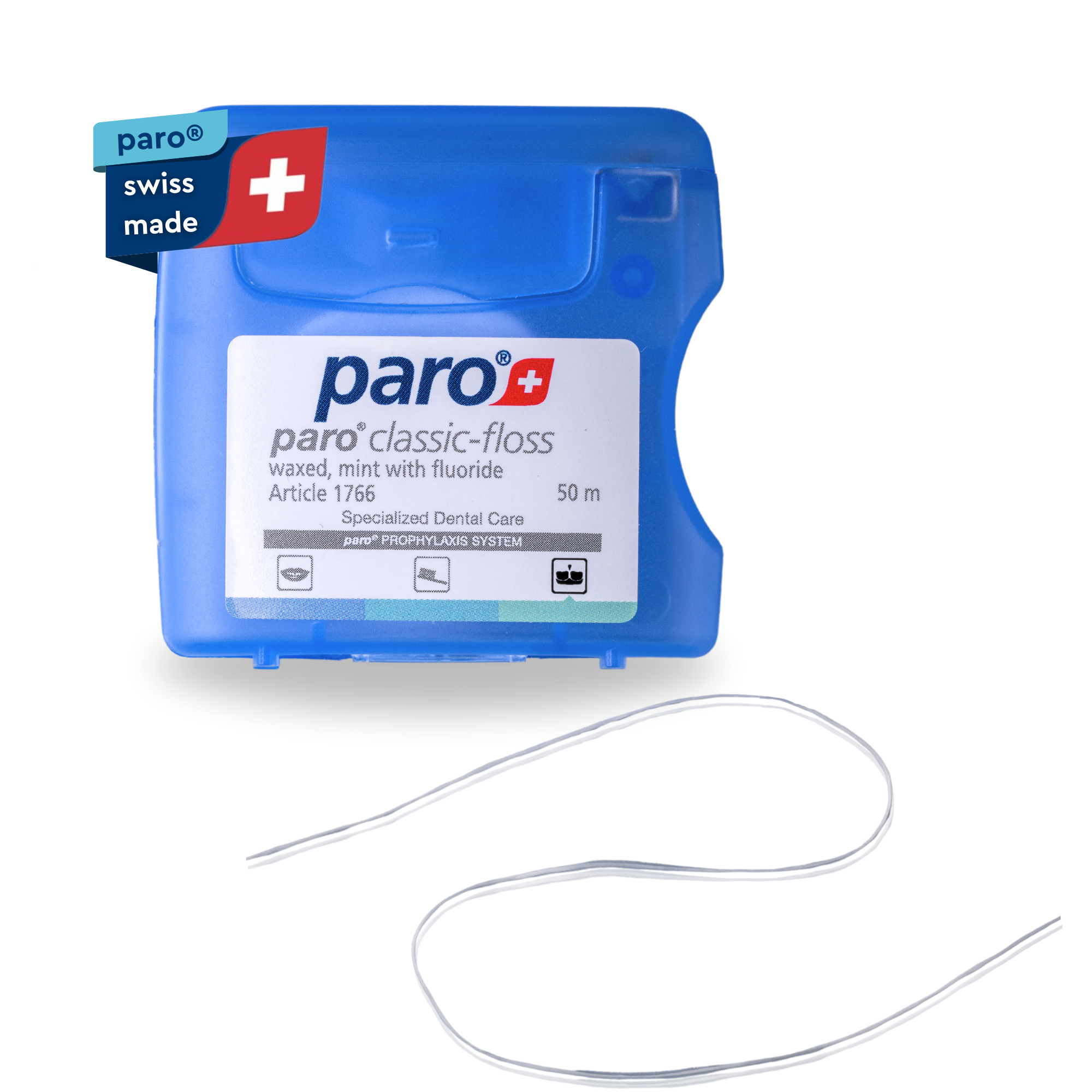 Hilo dental - paro classic-floss, encerado y fluorado, 50 metros
